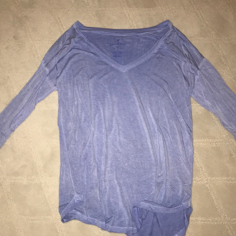 very soft long sleeve light blue shirt